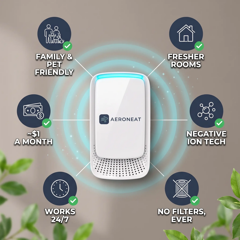 Aeroneat Ion Air Purifier – Plug-In Allergen & Odour Air Cleaner